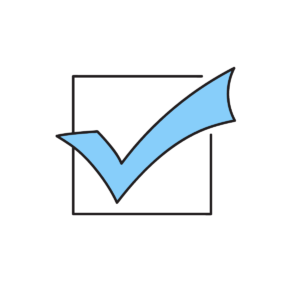 確認ポイントを占めるチェックアイコン