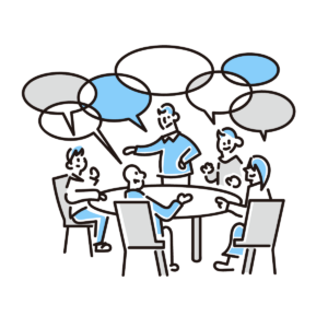 複数人で評判について共有しているシチュエーション